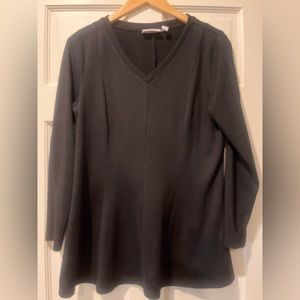 EUC - Denim & Co Knot Black Tunic